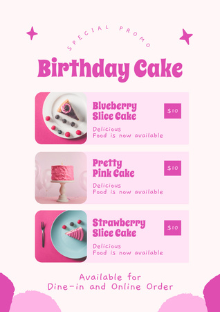 Designvorlage Geburtstagskuchenbäckerei für Poster