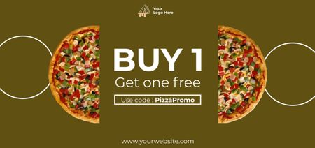 Template di design Buono pizza gratuito Coupon Din Large