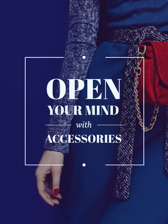 Accessories Quote Stylish Woman in Blue Poster USデザインテンプレート