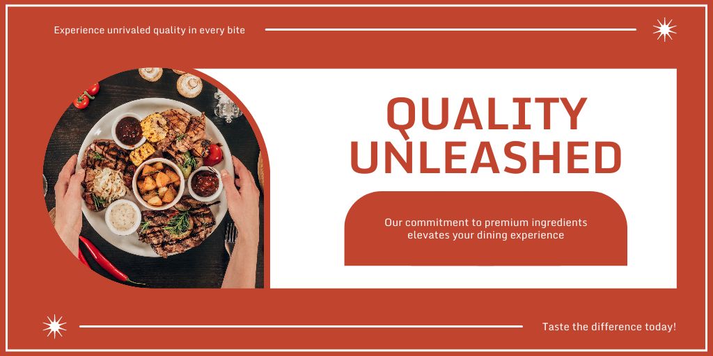 Offer of Food with Premium Ingredients Twitter Design Template