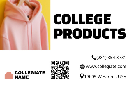 Modèle de visuel Advertisement for College Products - Business Card 85x55mm