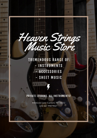 Guitars in Music Store Flyer A5 Design Template