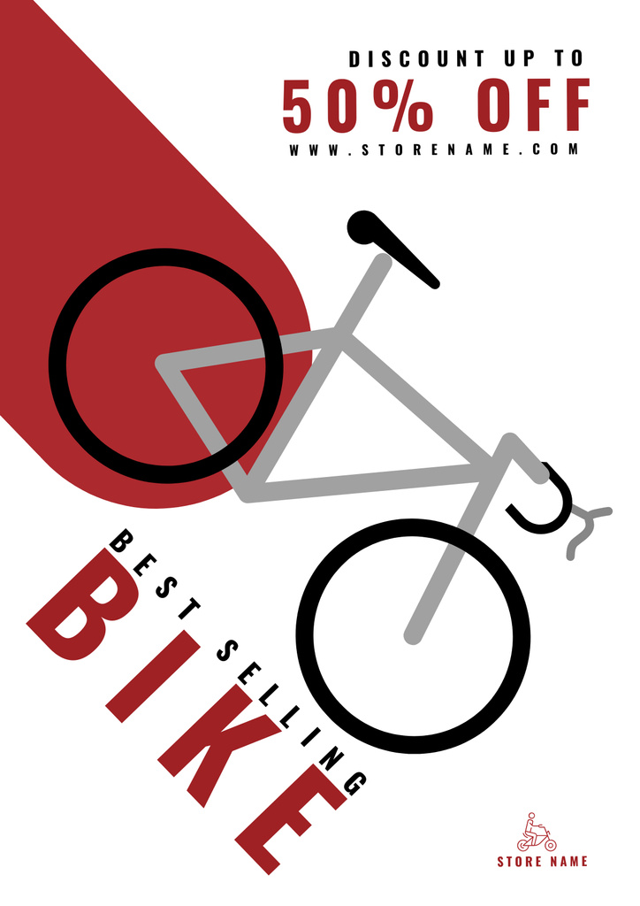 Best Bicycles At Reduced Price With Illustration Poster Tasarım Şablonu
