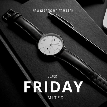 Plantilla de diseño de anuncio de reloj de lujo moderno Instagram 