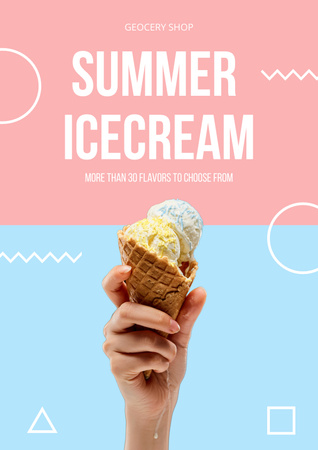 Mevsimsel Ve Lezzetli Dondurma Promosyonu Poster Tasarım Şablonu