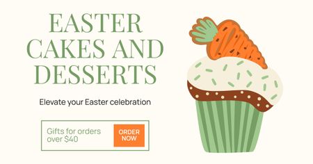 Offer of Easter Holiday Cakes and Desserts Facebook AD Design Template