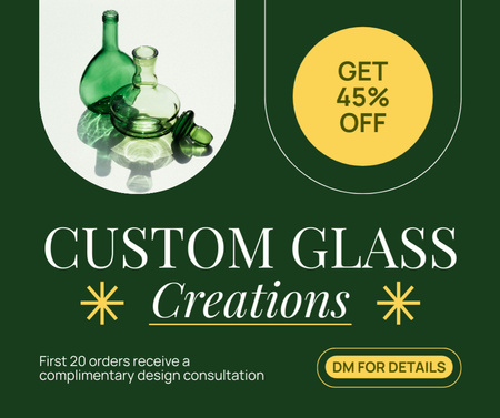 Designvorlage Herstellung von farbigem, individuellem Glas zu geringeren Kosten für Facebook