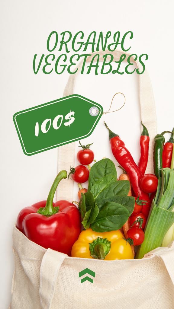 Organic Vegetables in Eco Bag Instagram Story – шаблон для дизайну
