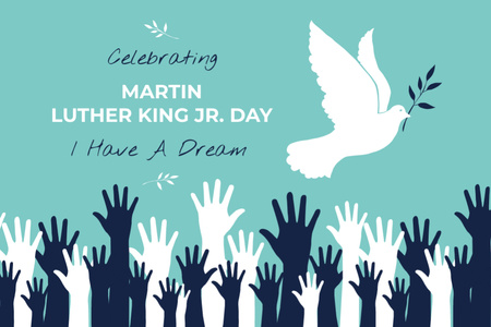 Martin Luther King day card Postcard 4x6in Design Template
