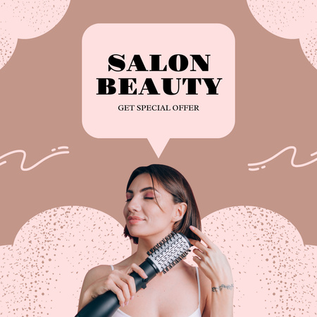 Special Offer for Women's Hairstyle from Beauty Salon Instagram Design Template