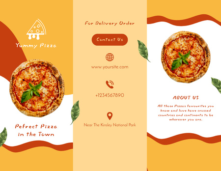 Plantilla de diseño de Oferta perfecta de entrega de pizza Brochure 8.5x11in 