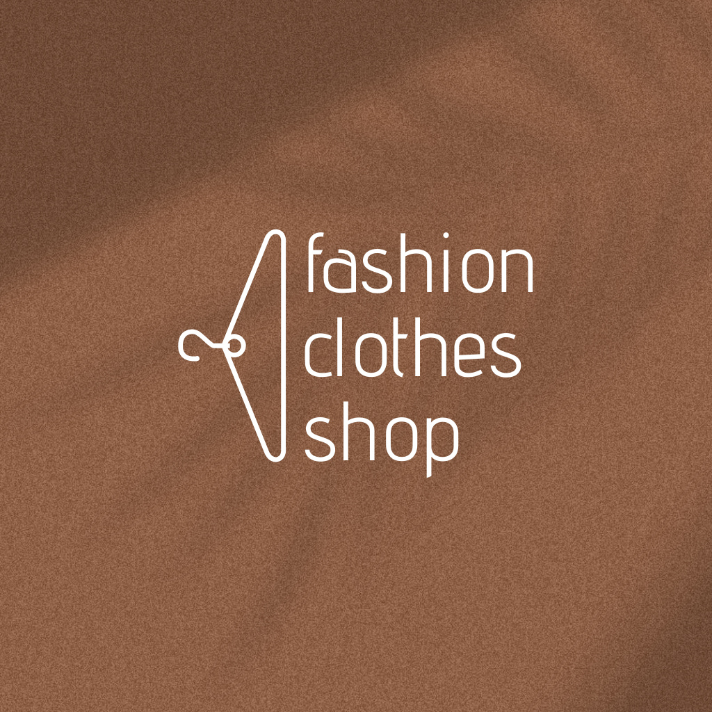 Fashion Store Ad with Hanger Logo Modelo de Design