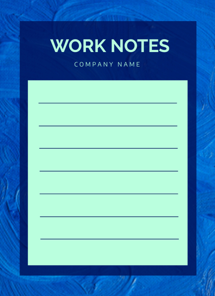 Work Plans List on Blue Texture Notepad 4x5.5in Design Template