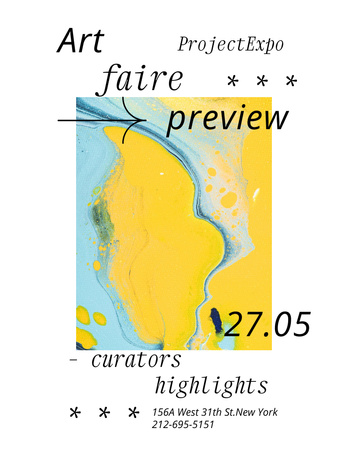 Modèle de visuel Art Fair Announcement with Watercolor Illustration - Poster 8.5x11in