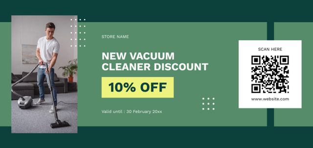 Plantilla de diseño de New Vacuum Cleaners Discount Offer Coupon Din Large 