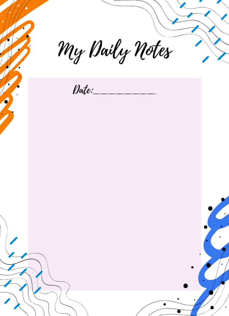 Designvorlage Individual Daily Planner And Organizer with Abstract Doodles für Notepad 4x5.5in