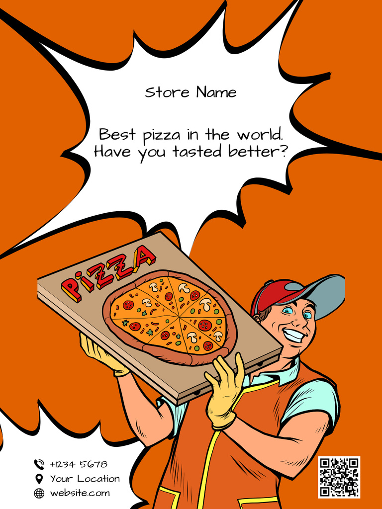 Best Pizza in the World is Here Poster US Modelo de Design