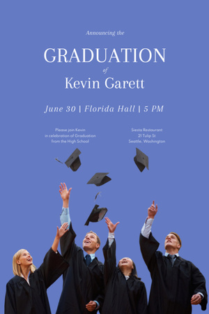 Plantilla de diseño de Graduation Party Celebration Announcement with Graduates Invitation 6x9in 