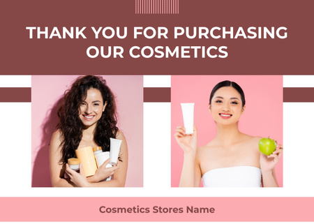 Cosmetics Purchasing Thanks Card Layout Postcard 5x7in Design Template