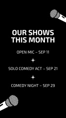 Lovely Stand-Up Shows Monthly Announcement With Quote