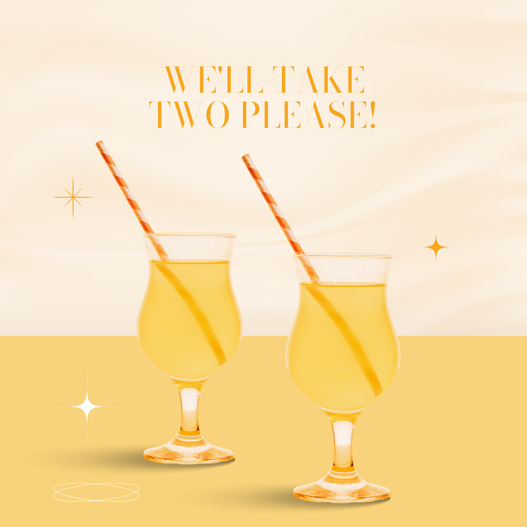 Template di design Template With Yellow Coctail Instagram