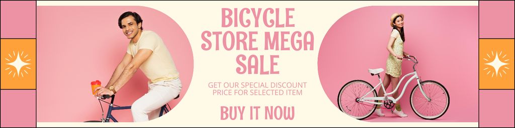 Mega Sale of City Bicycles Twitter – шаблон для дизайну