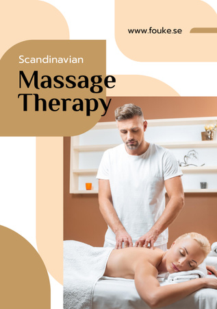 Massage Salon Ad Masseur by Relaxed Woman Flyer A7 Design Template