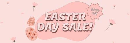 Designvorlage Easter Promotion in Pink für Twitter
