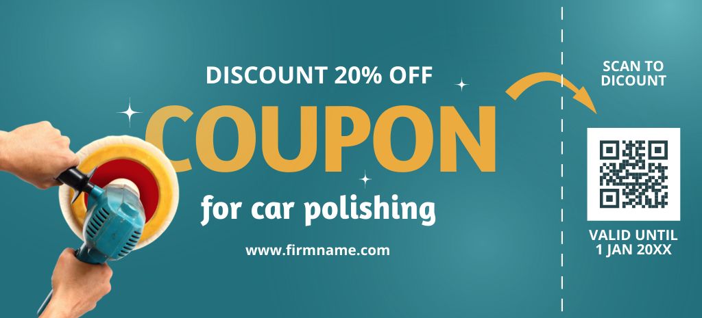 Discount Offer for Car Services Coupon 3.75x8.25in Design Template