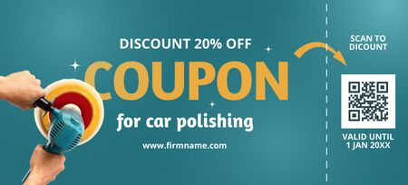 Discount Offer for Car Polishing Coupon 3.75x8.25in Design Template
