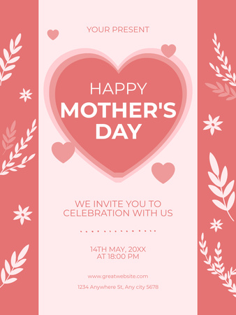 Modèle de visuel Invitation de fête des mères - Poster US