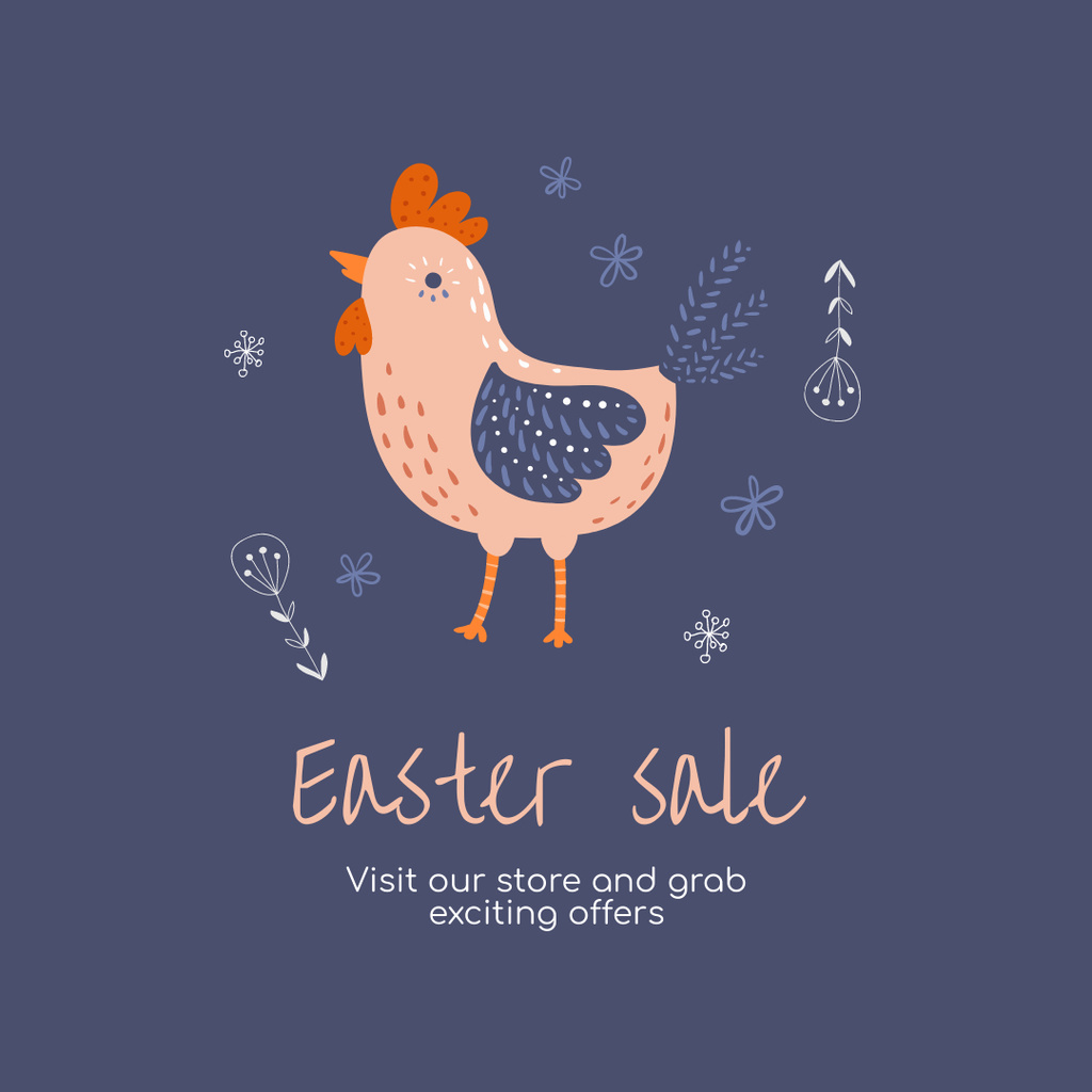 Easter Holiday Sale Announcement Instagram Design Template