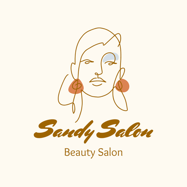 Beauty Salon Ad With Lovely Illustration Logoデザインテンプレート