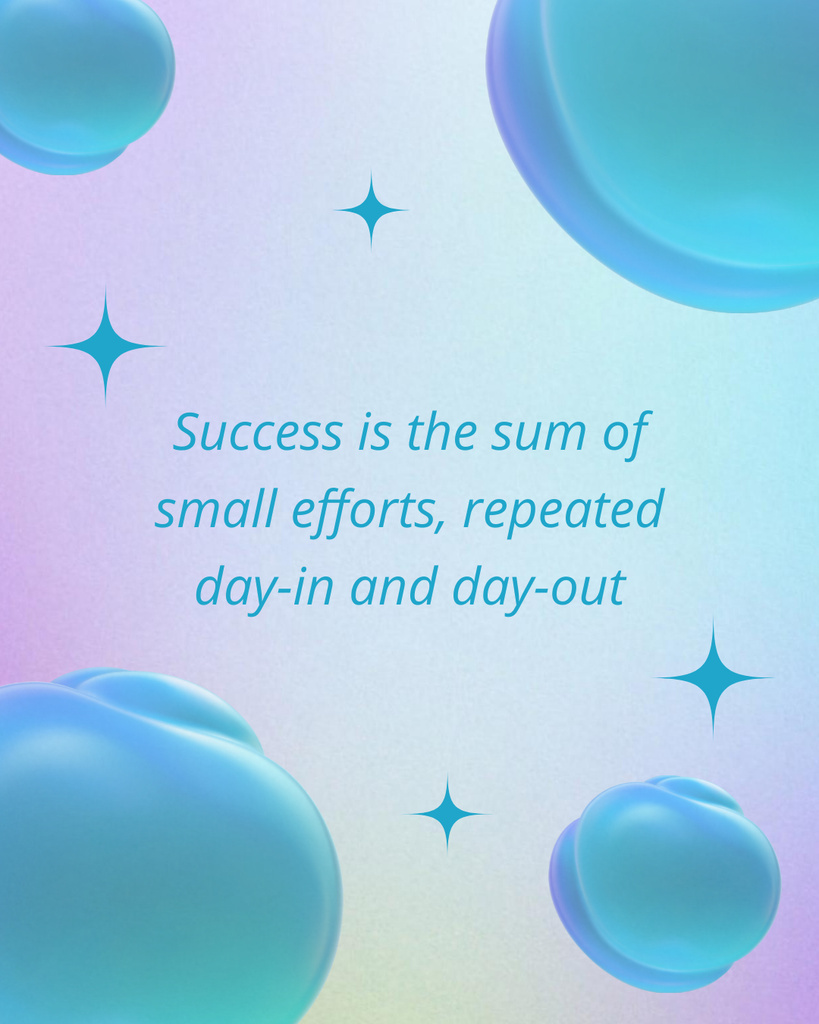 Designvorlage Wisdom Quote On Achieving Success Day By Day für Instagram Post Vertical