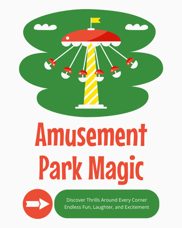 Designvorlage Majestätische Attraktionen im Abenteuerpark-Angebot für Instagram Post Vertical
