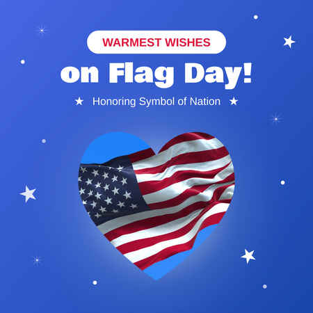 Warm Wishes for USA Flag Day Animated Post Design Template