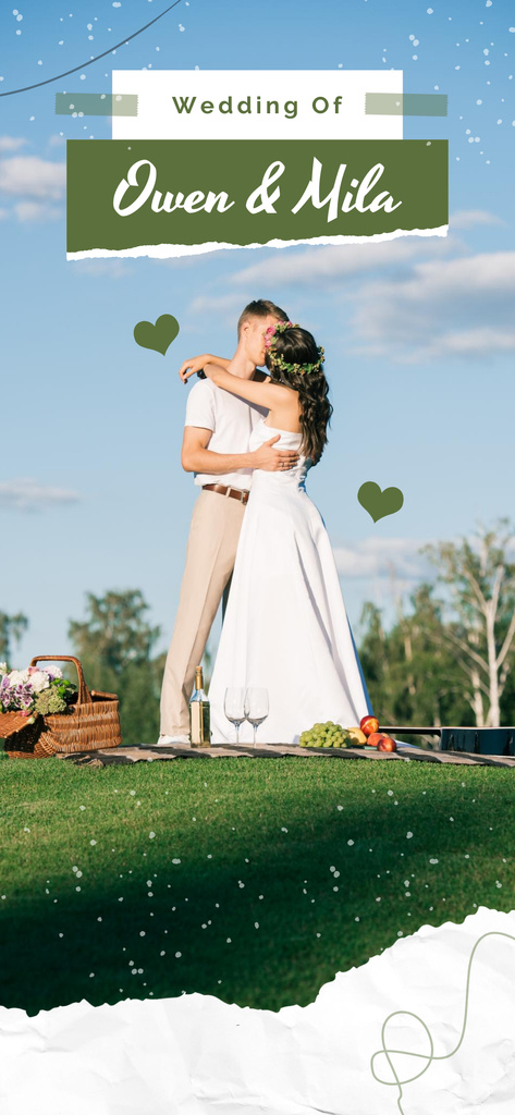 Designvorlage Young Newlywed Couple in Spring Landscape für Snapchat Moment Filter