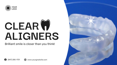 Template di design Offerta di allineatori dentali trasparenti con slogan Full HD video