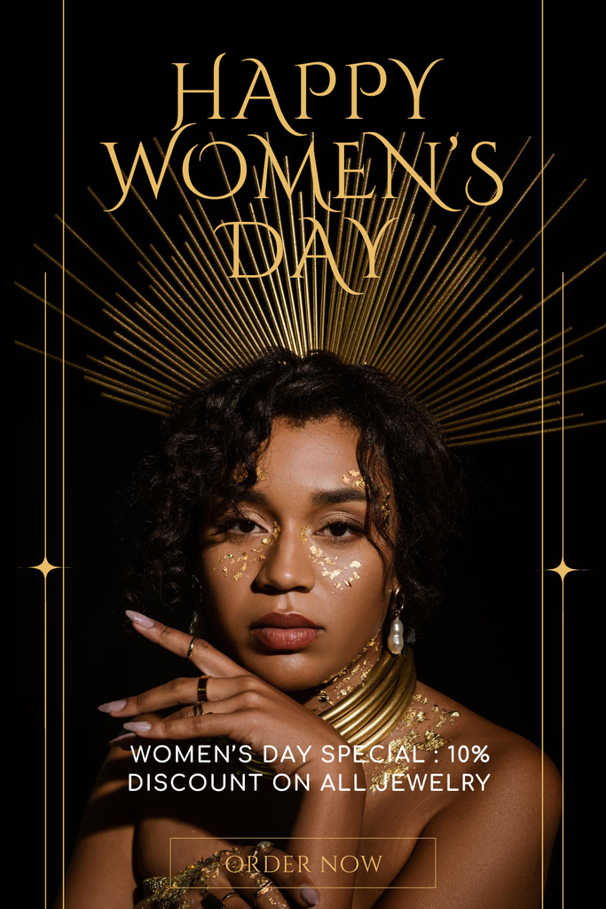 Platilla de diseño Jewelry Offer on International Women's Day Pinterest