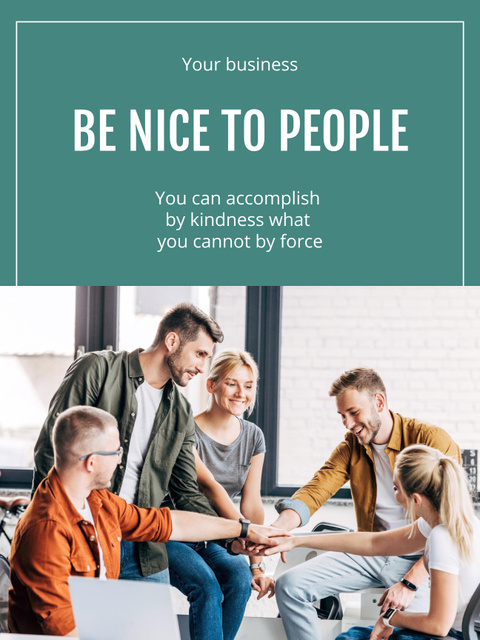 Motivation of Friendship at Workplace Poster 36x48in Πρότυπο σχεδίασης