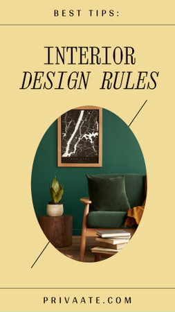 Designvorlage Interior Design Rules für Instagram Video Story