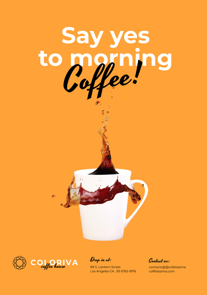 Cup of Morning Coffee Poster 28x40in Design Template