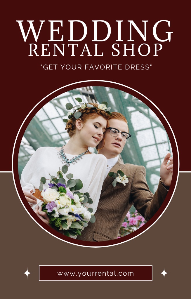 Wedding Rental Shop Ad Invitation 4.6x7.2in Design Template