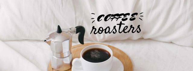 Weekend Morning Coffee in bed Facebook cover Design Template