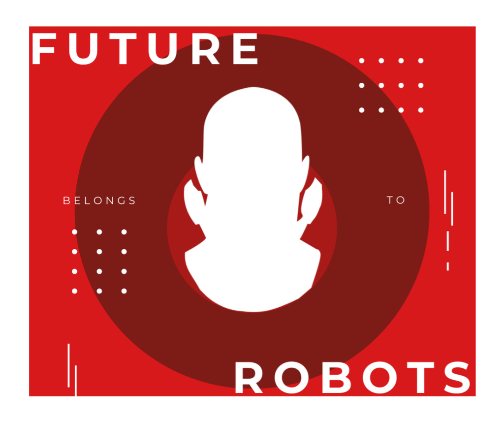 Plantilla de diseño de Futuristic Android robot model Facebook 