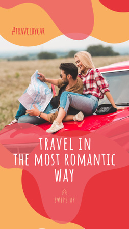 Designvorlage Couple travelling by car für Instagram Story