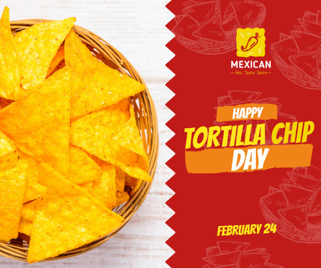 Ontwerpsjabloon van Facebook van Tortilla chip dag feest