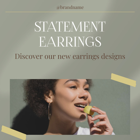 Statement Earrings for Women Instagram Design Template