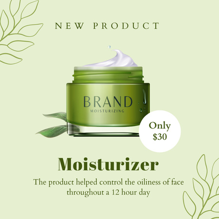 Skincare Ad with Moisturizer Instagram Design Template