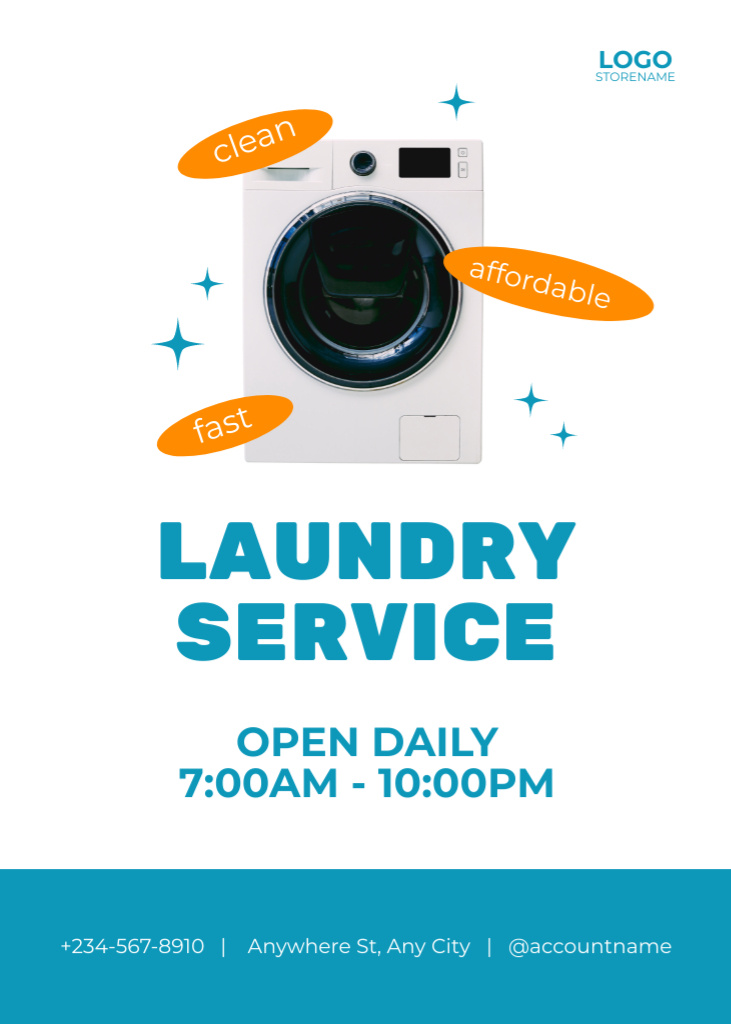 Offer of Laundry and Dry Cleaning Services Flayer Tasarım Şablonu